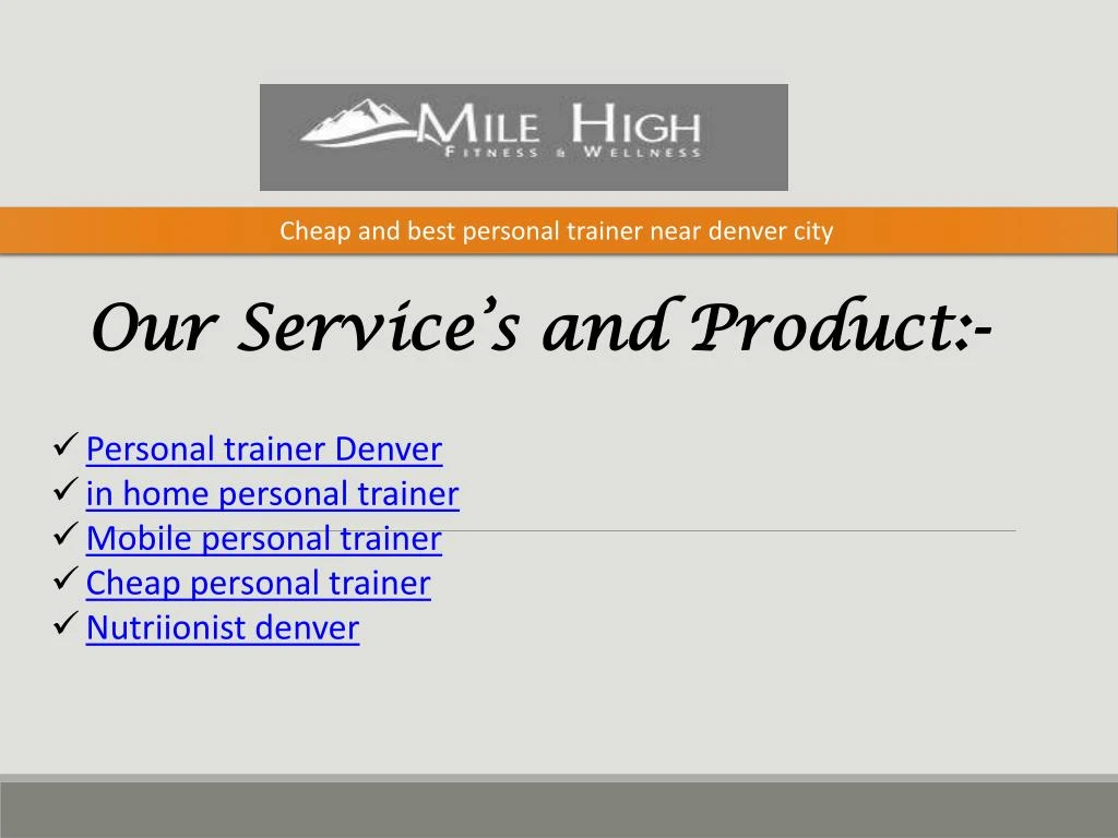 cheap and best personal trainer near denver city