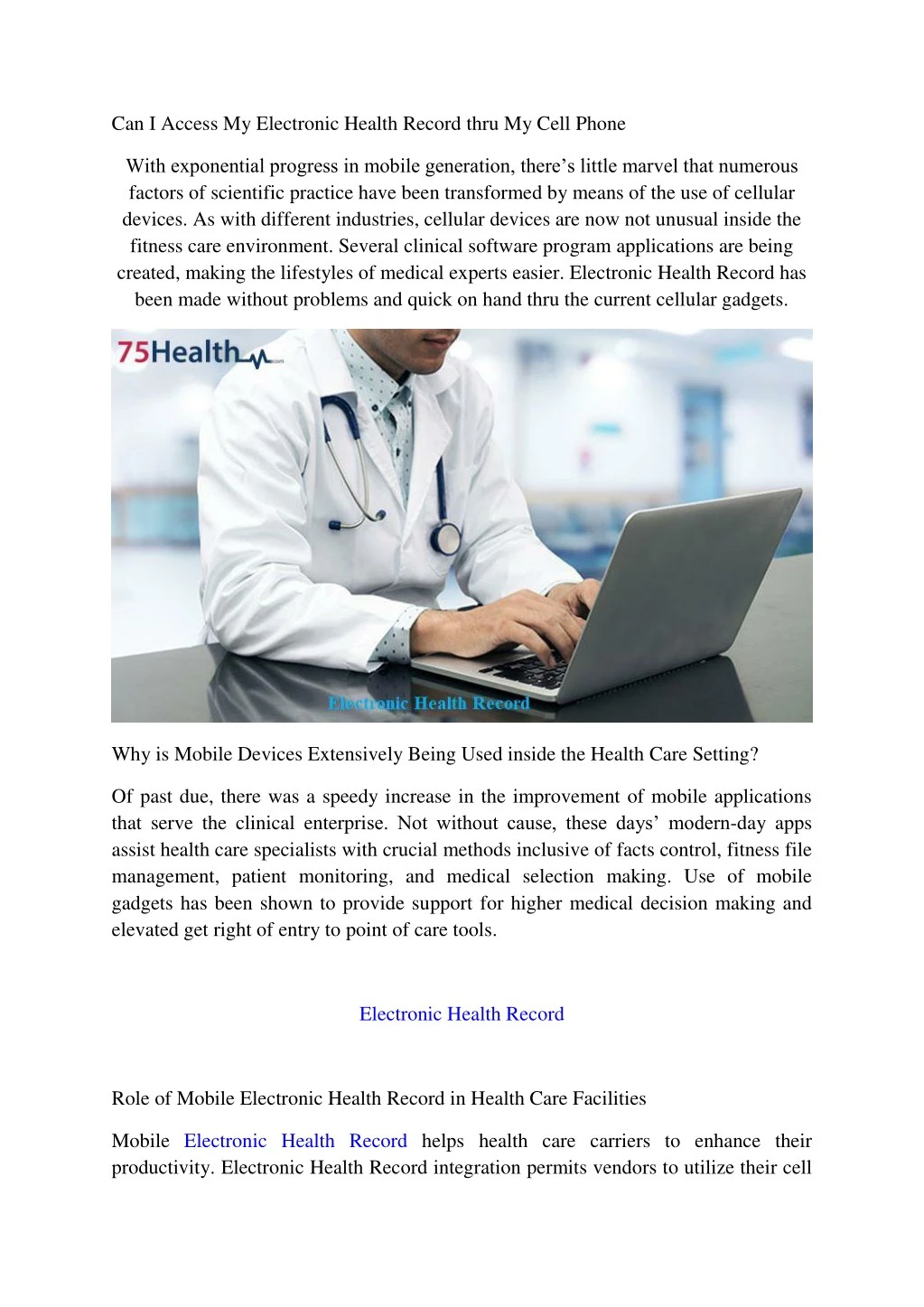 can i access my electronic health record thru