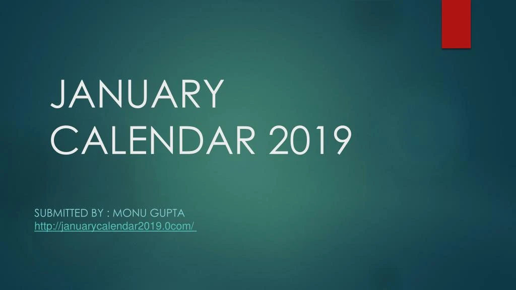 january calendar 2019