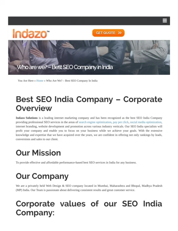 Who are we? – Best SEO Company in India