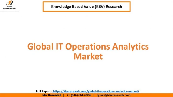 Global IT Operations Analytics Market Size and Market Segmentation