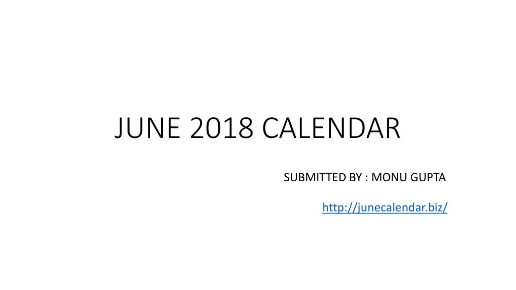 june 2018 calendar