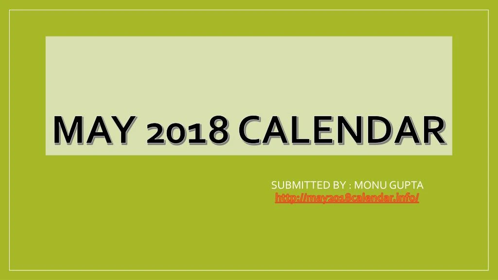 may 2018 calendar