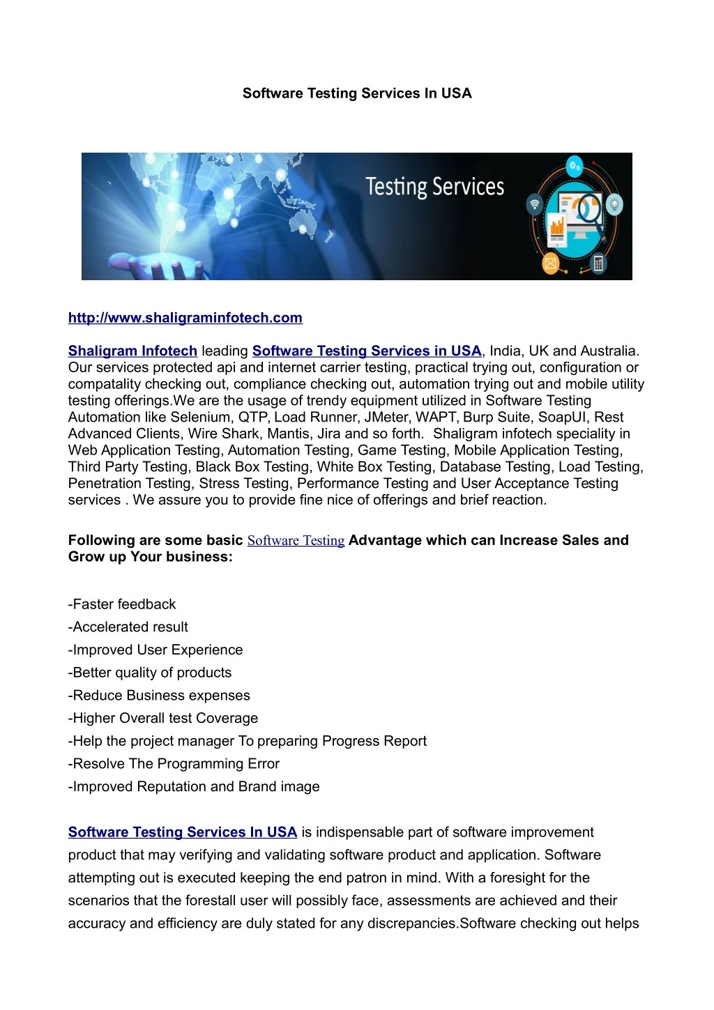 software testing services in usa