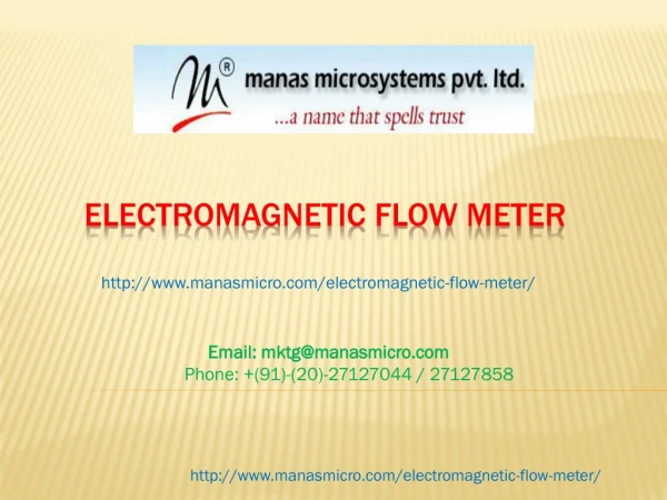 Electromagnetic Flow Meter | Flow Meter Manufacturer | Manas Microsystems Pvt. Ltd.