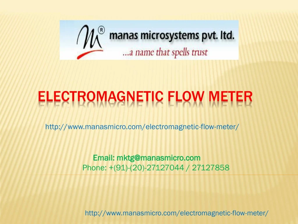 electromagnetic flow meter http www manasmicro