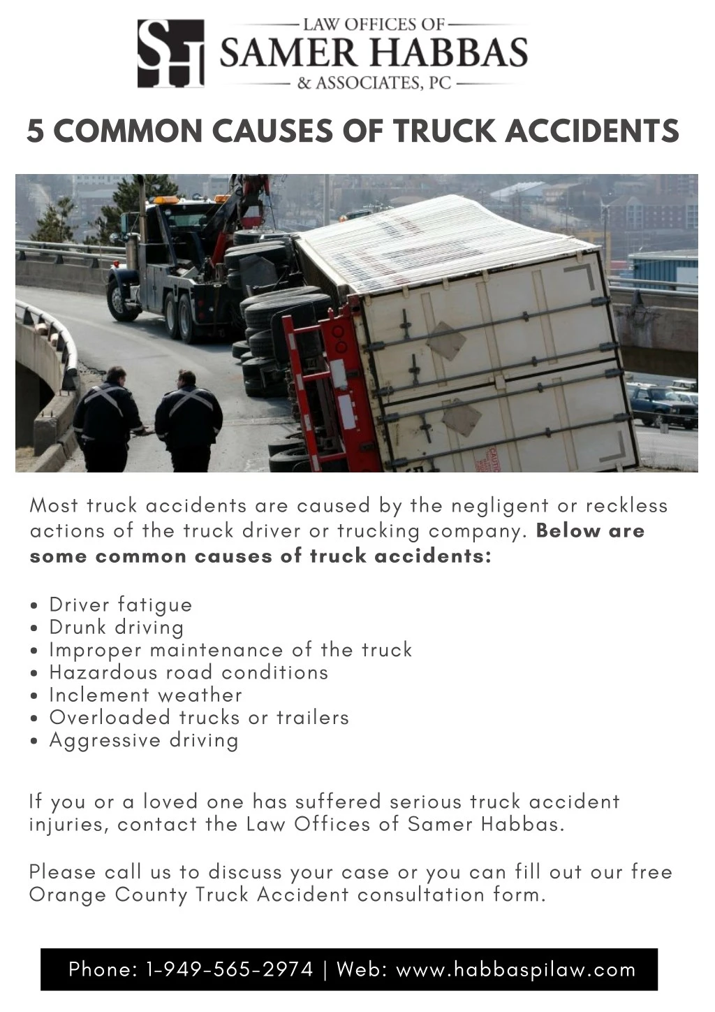 5 common causes of truck accidents