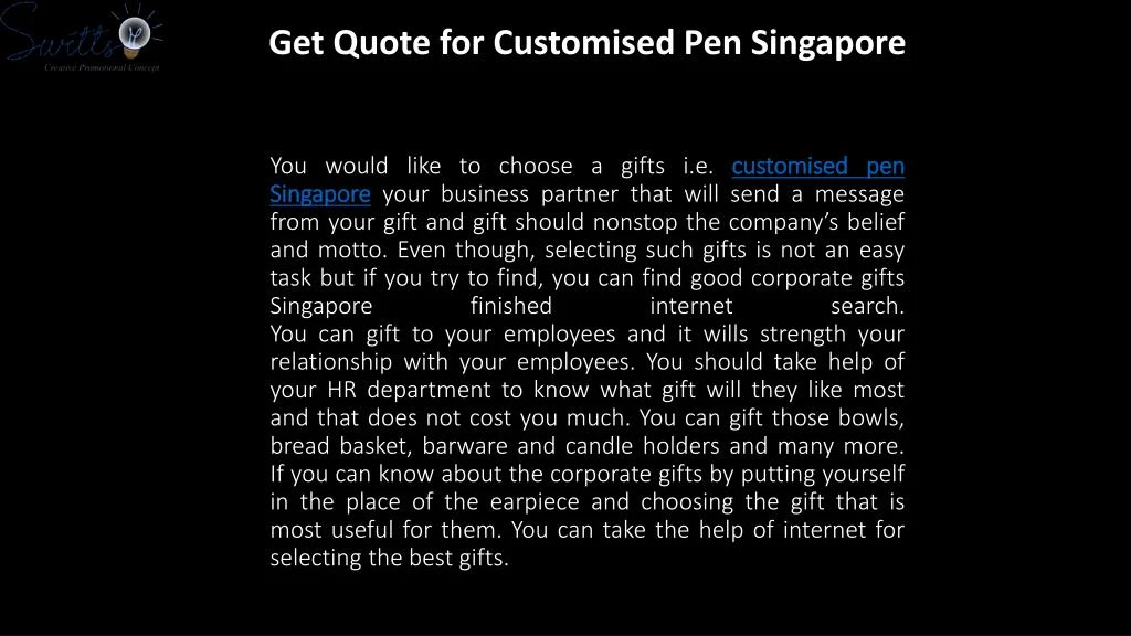 get quote for customised pen singapore