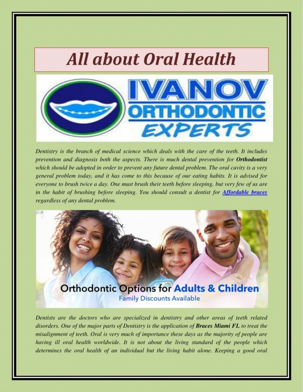 All about Oral Health