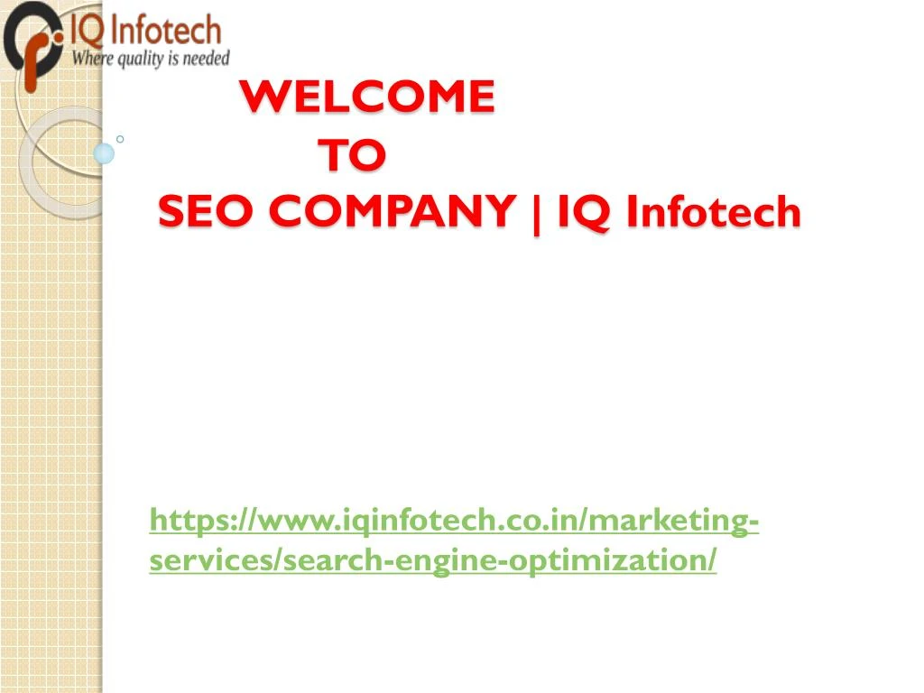 welcome to seo company iq infotech
