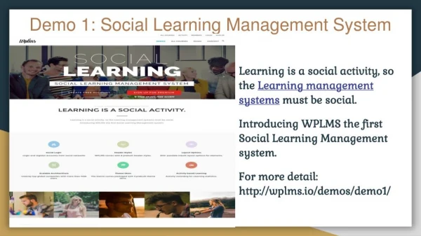 Demos of WPLMS for Online Education