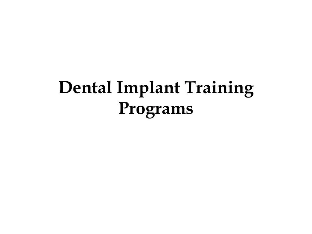 dental implant training programs