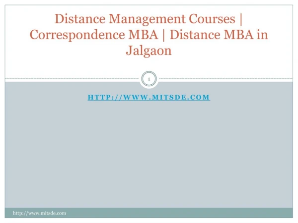 Distance Management Courses | Correspondence MBA | Distance MBA in Jalgaon