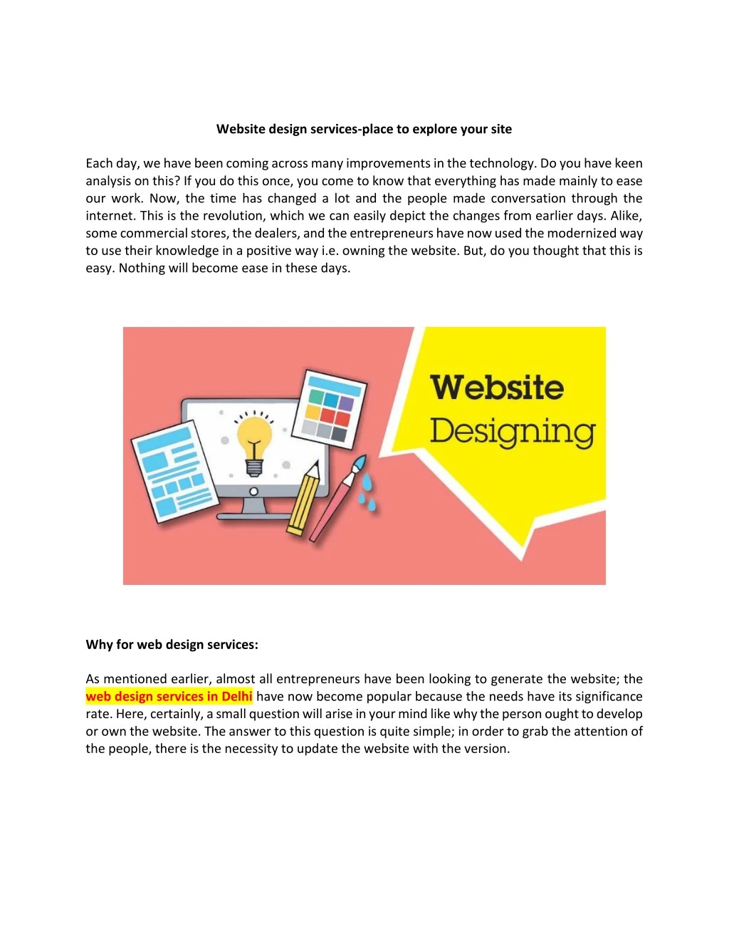website design services place to explore your site