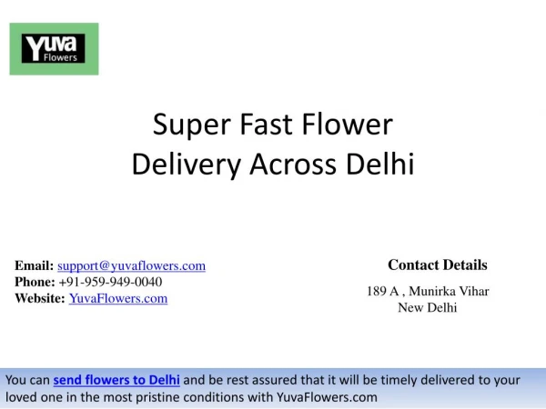 Super Fast Flower Delivery Across Delhi