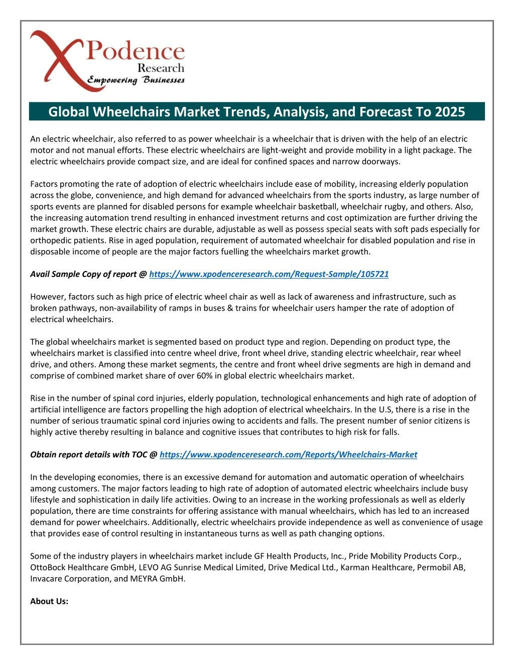 global wheelchairs market trends analysis