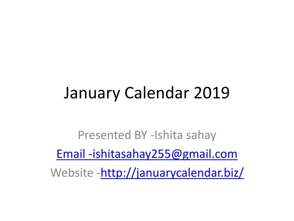 january calendar 2019