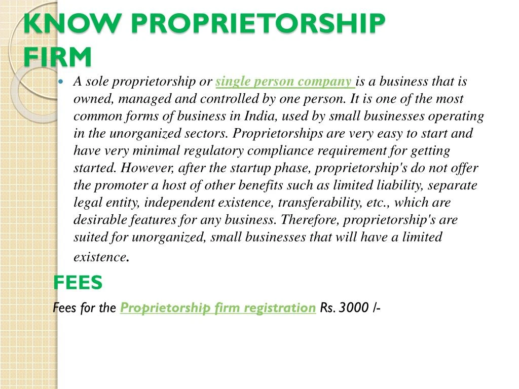 know proprietorship firm