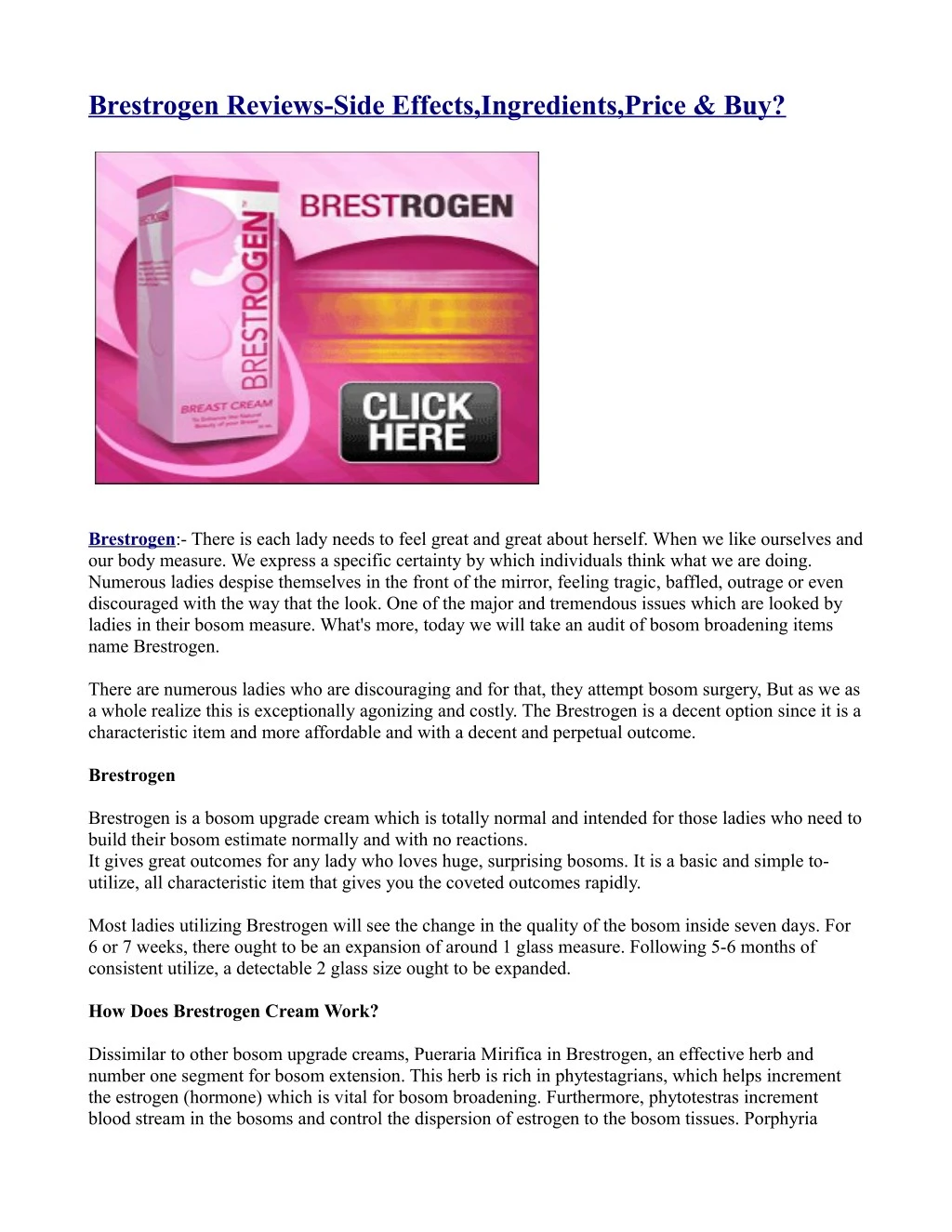 brestrogen reviews side effects ingredients price