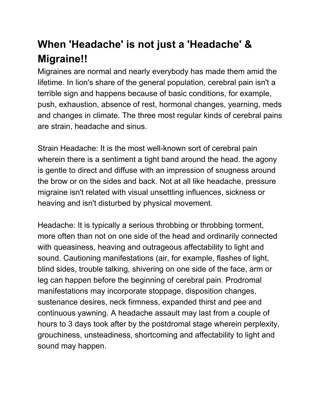 when headache is not just a headache migraine