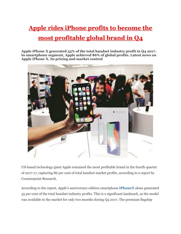 Apple rides iPhone profits to become the most profitable global brand in Q4