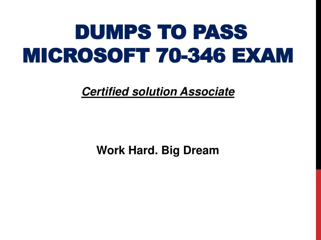 dumps to pass microsoft 70 346 exam