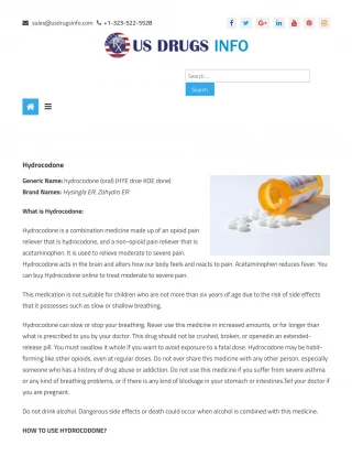 Buy Hydrocodone Online | usdrugsinfo.com - slide 1