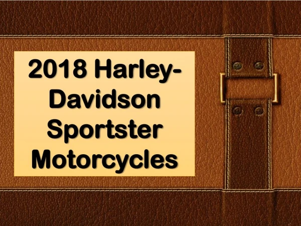 2018 Harley-Davidson Sportster Motorcycles