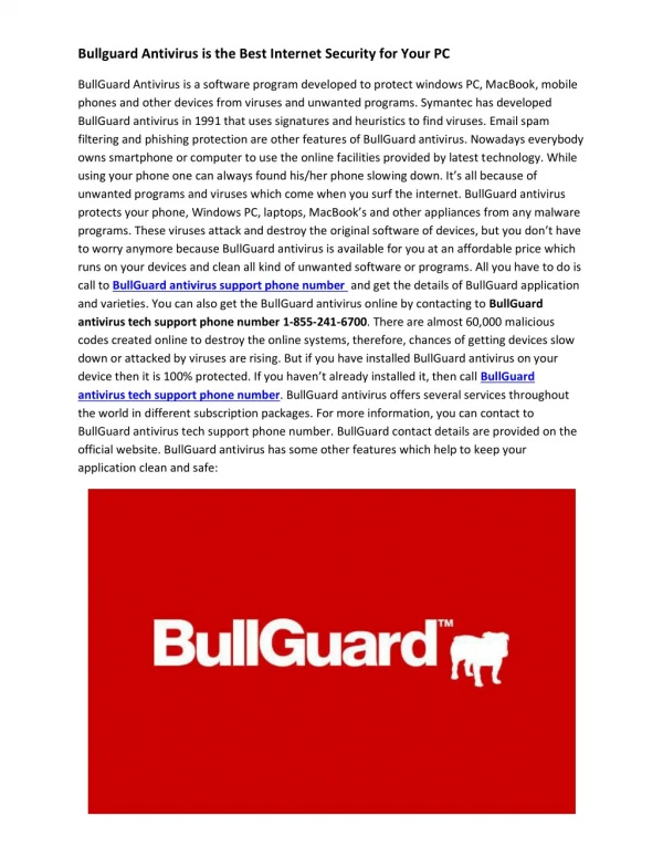 Bullguard Antivirus is the Best Internet Security for Your PC