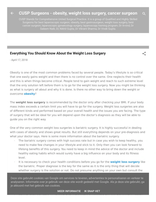 Everything You Should Know About the Weight Loss Surgery