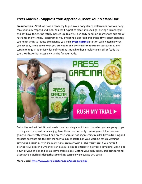 Press Garcinia - Reduce Your Belly Fat!