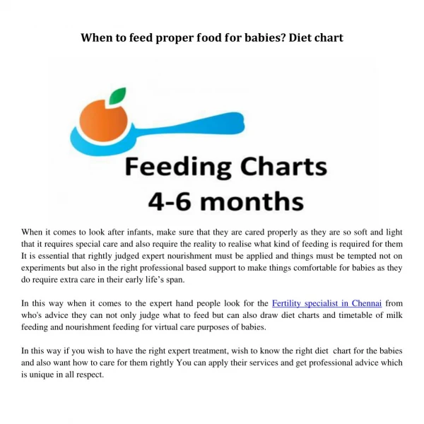 When to feed proper food for babies? Diet chart