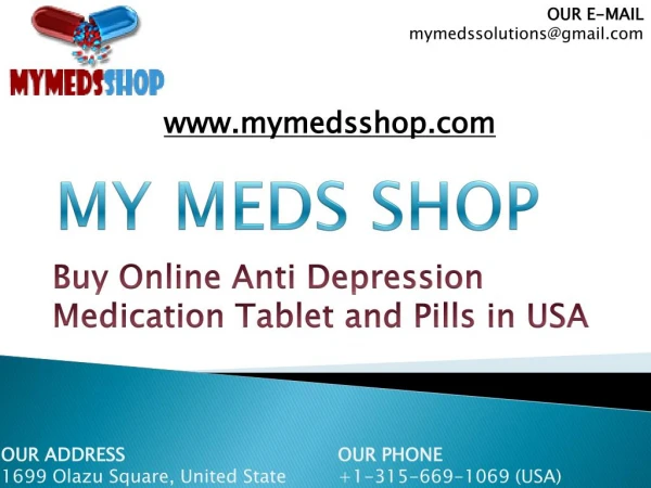 Buy Online Anti Depression Medication Tablet and Pills in USA