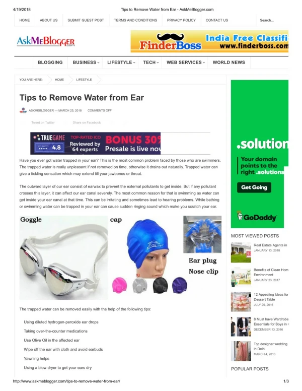 Tips to Remove Water from Ear