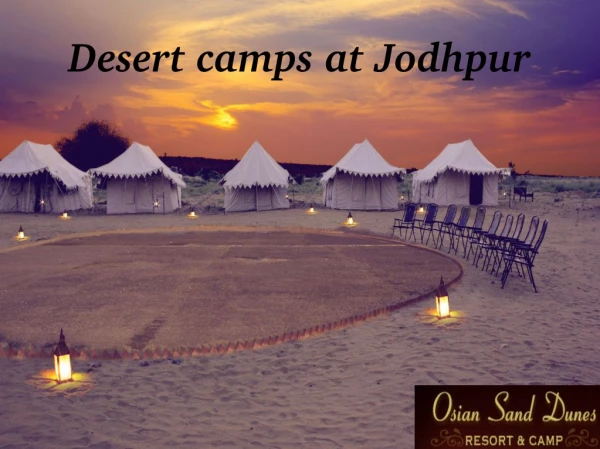 Desert camps at Jodhpur
