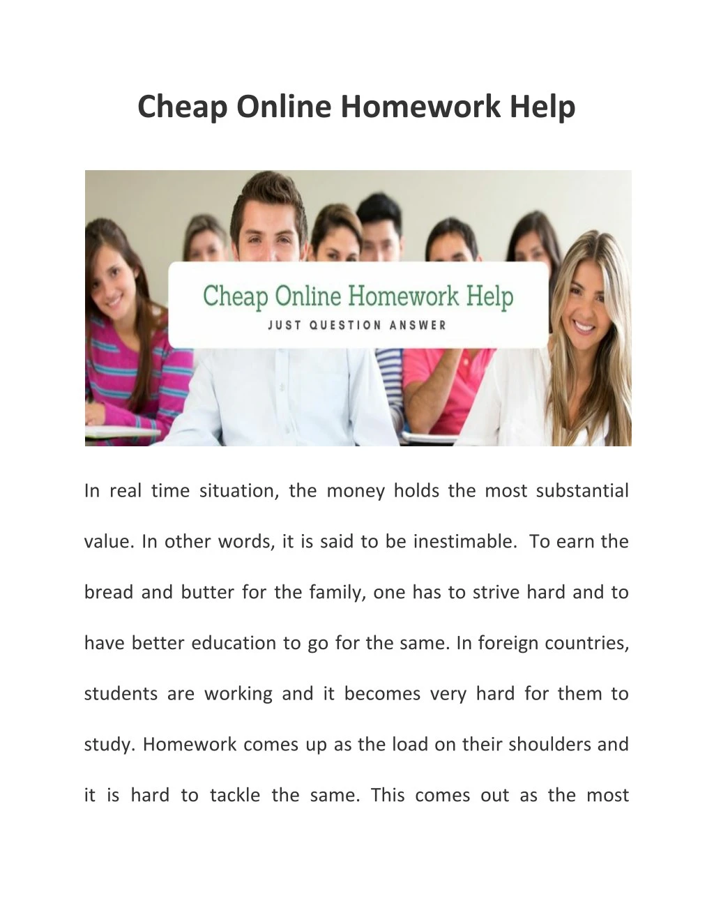 cheap online homework help
