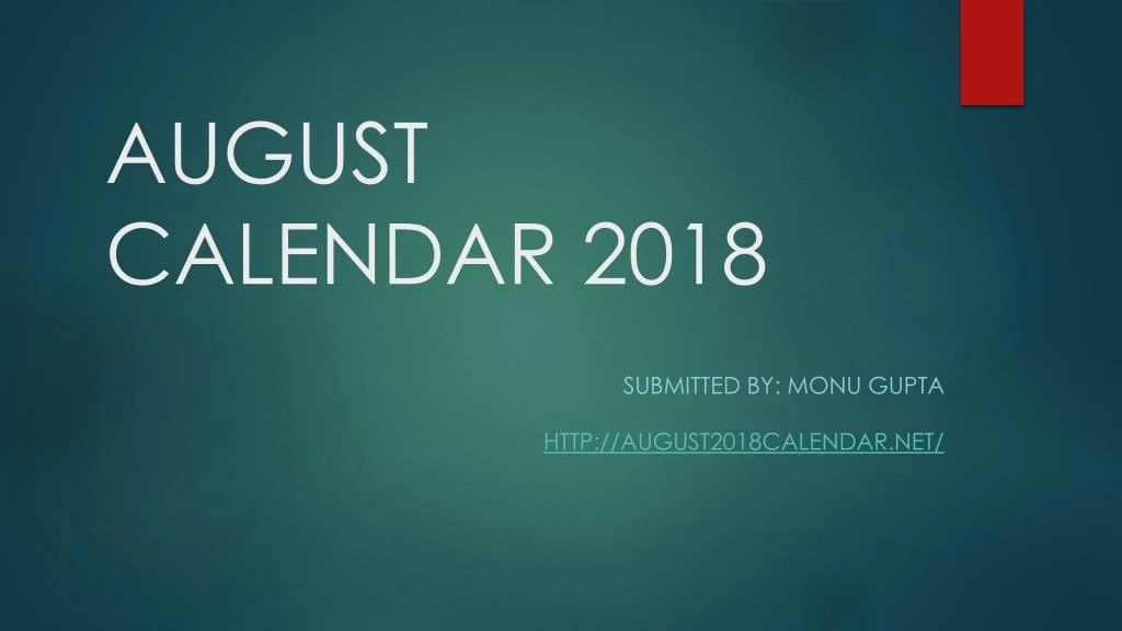 august calendar 2018