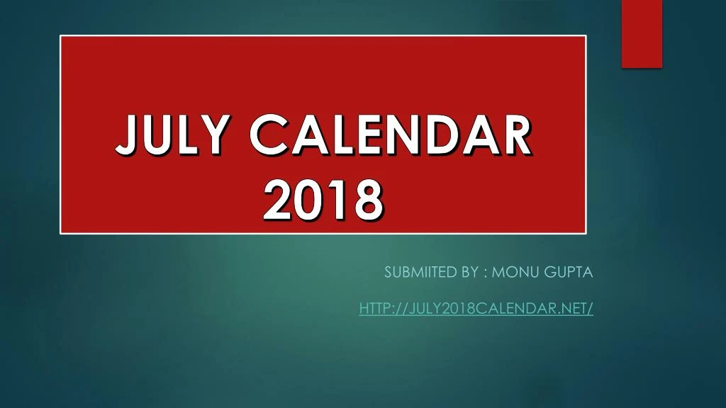 july calendar 2018