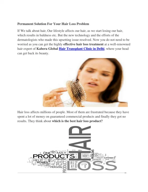 Permanent Solution for Your Hair loss Problem