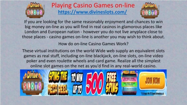Playing Casino Games on-line