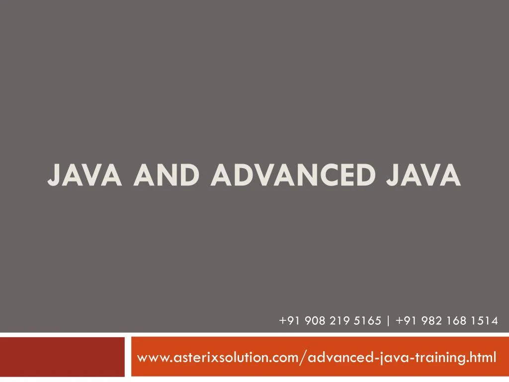 java and advanced java
