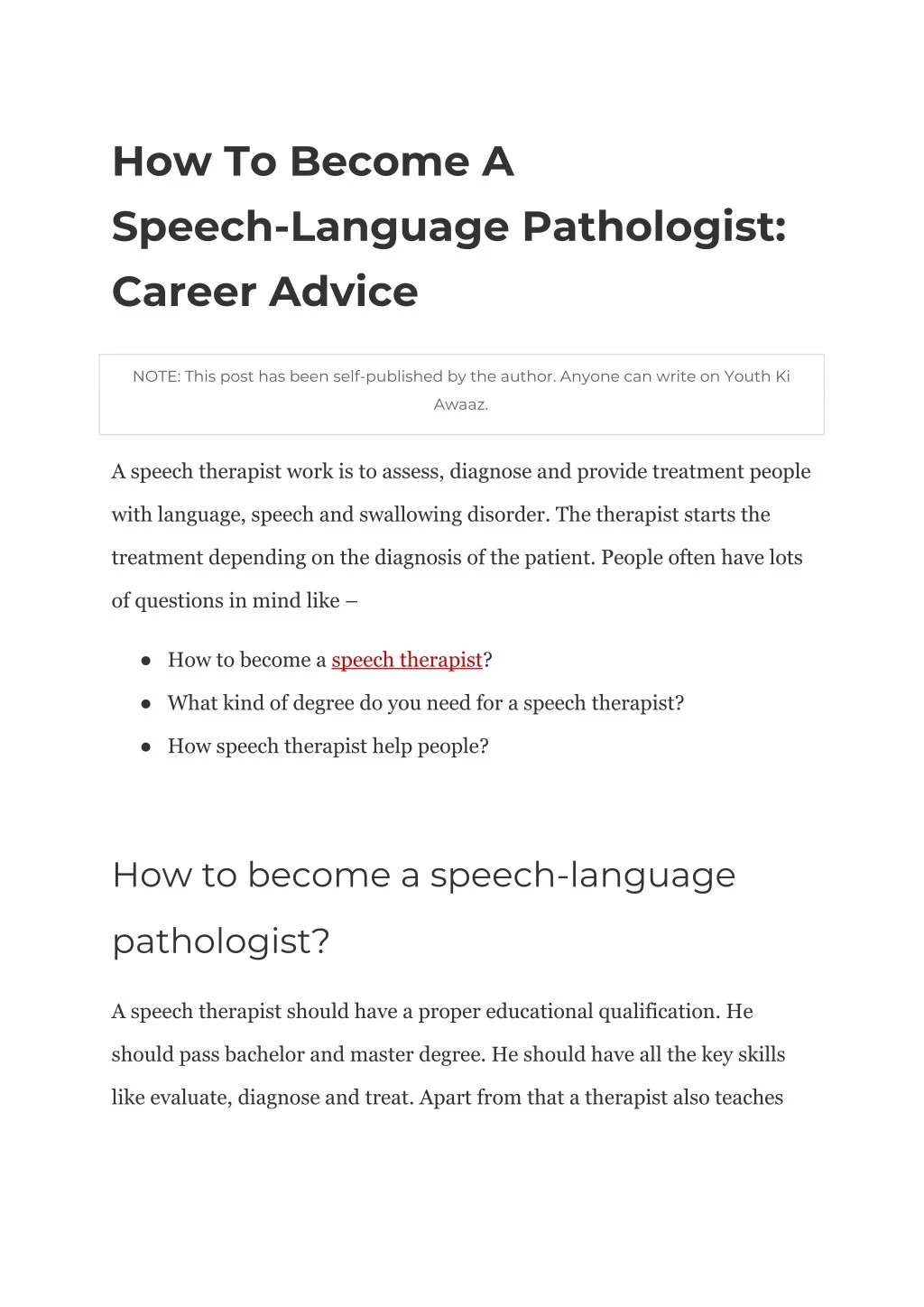 how to become a speech language pathologist
