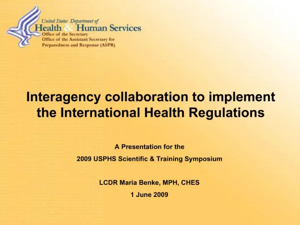 Interagency collaboration to implement the International Health Regulations