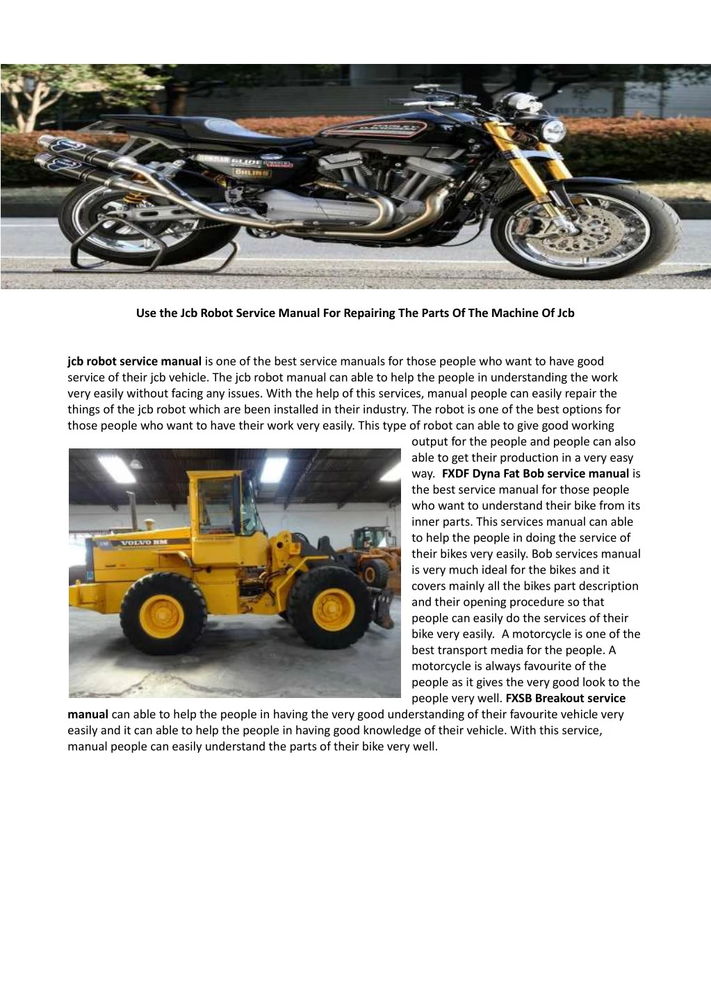 use the jcb robot service manual for repairing