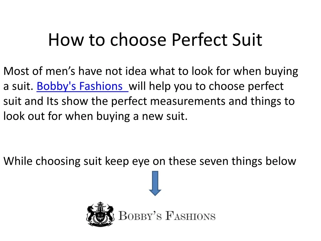 how to choose perfect suit
