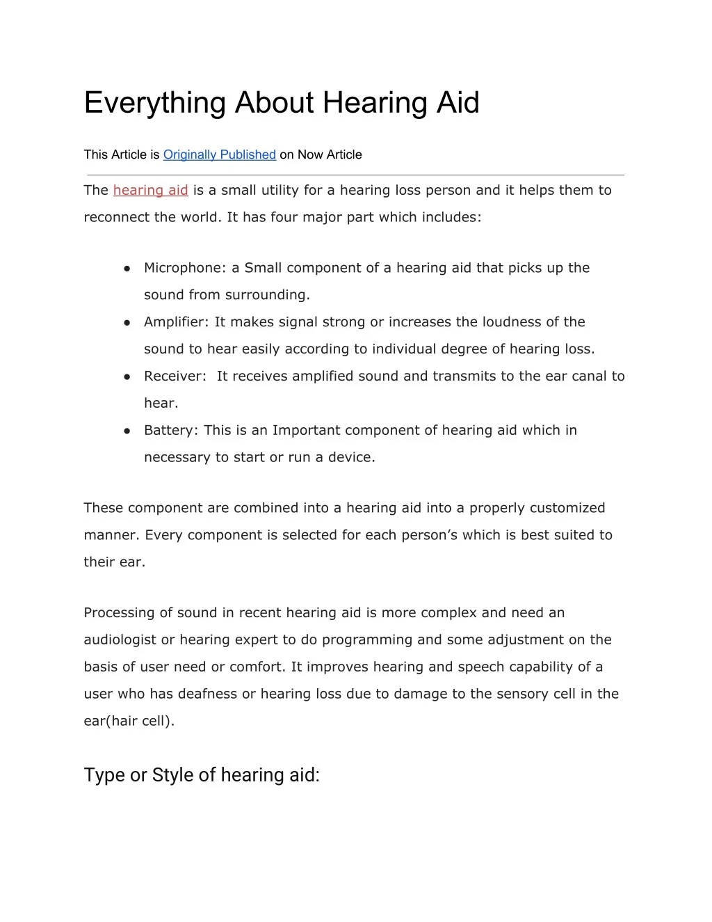 everything about hearing aid