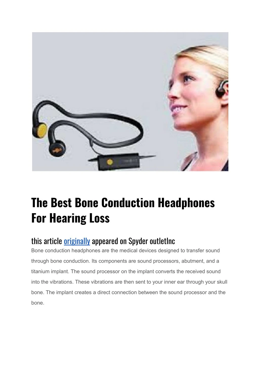 PPT The Best Bone Conduction Headphones For Hearing Loss PowerPoint