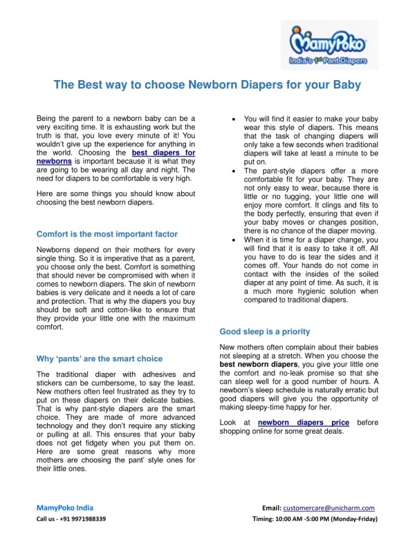 The Best Way to Choose Newborn Diapers for Your Baby