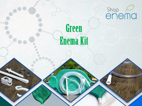 2 quart Complete Rubber Enema Bag Kit Green