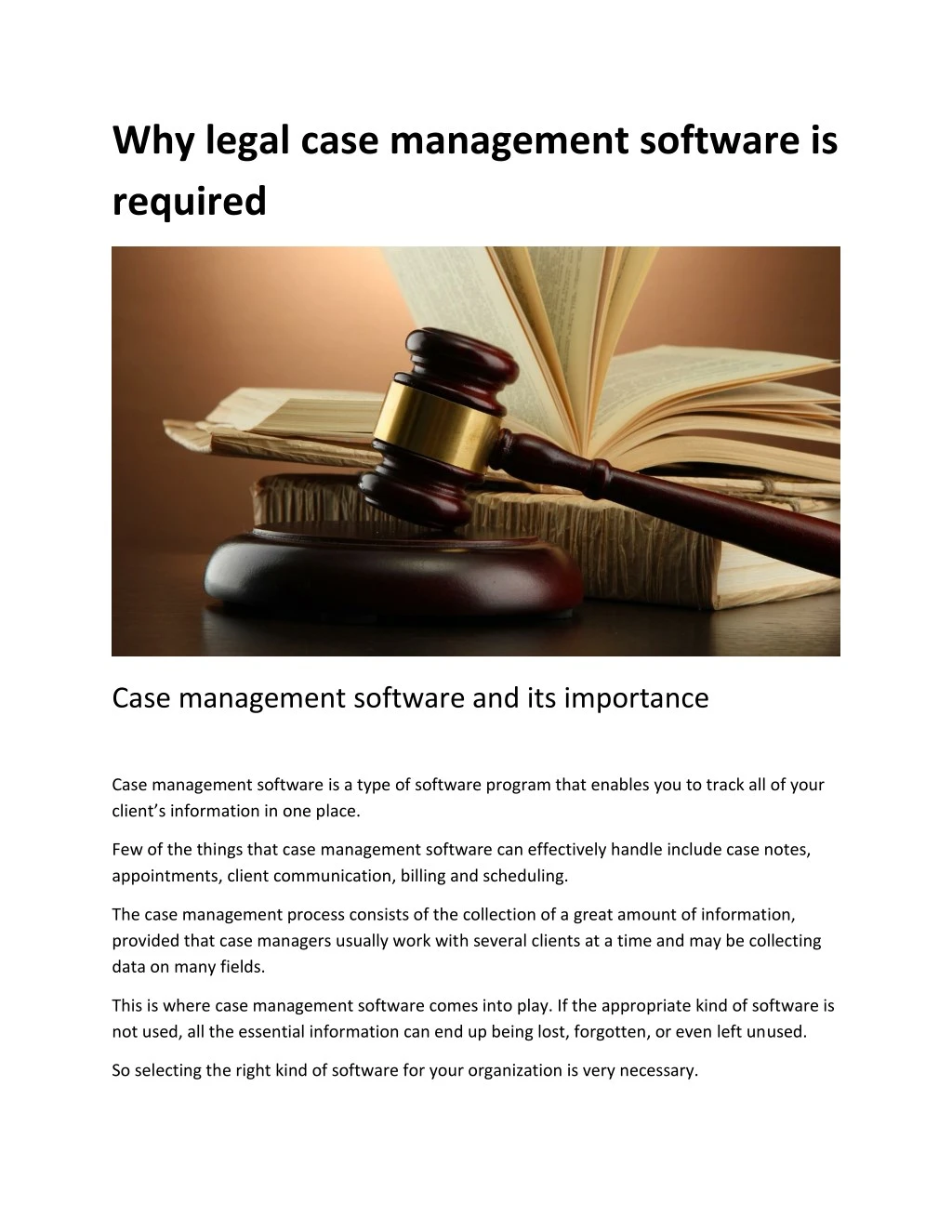 why legal case management software is required